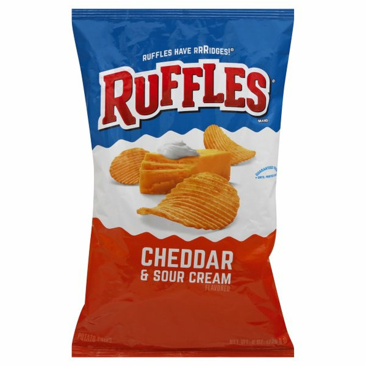 Calories in Ruffles Potato Chips, Cheddar & Sour Cream Flavored