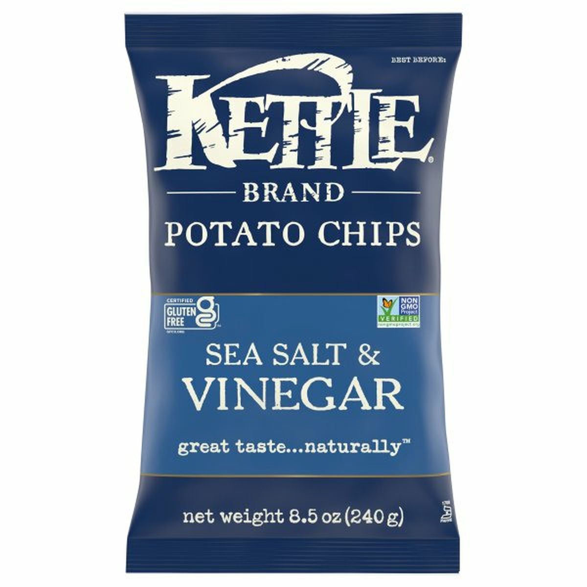 Calories in Kettle Brands Potato Chips, Sea Salt & Vinegar