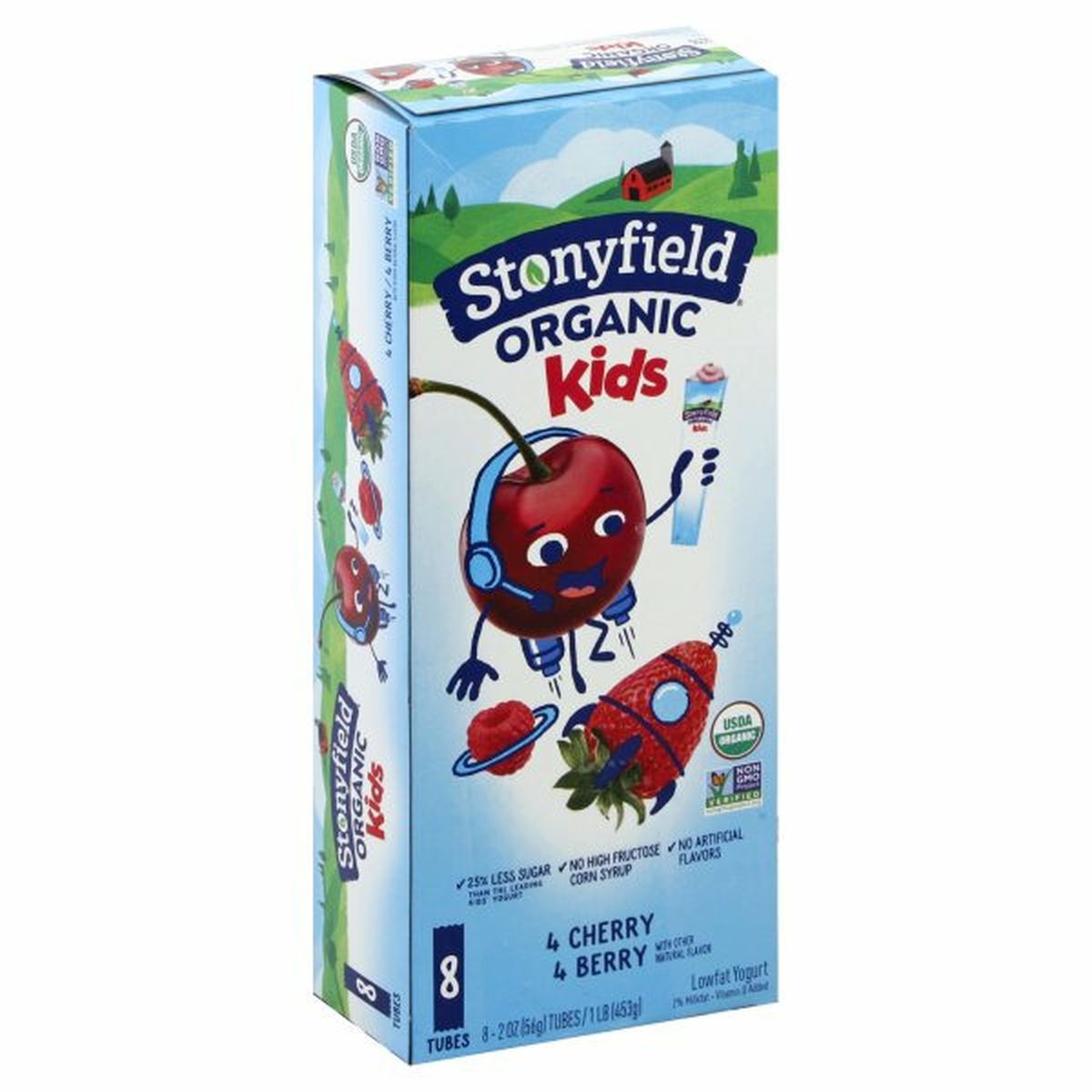 Calories in Stonyfield Organic Kids Yogurt, Lowfat, Cherry, Berry