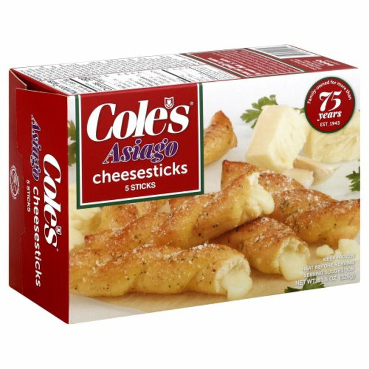 Calories in Cole's Cheese Sticks, Asiago