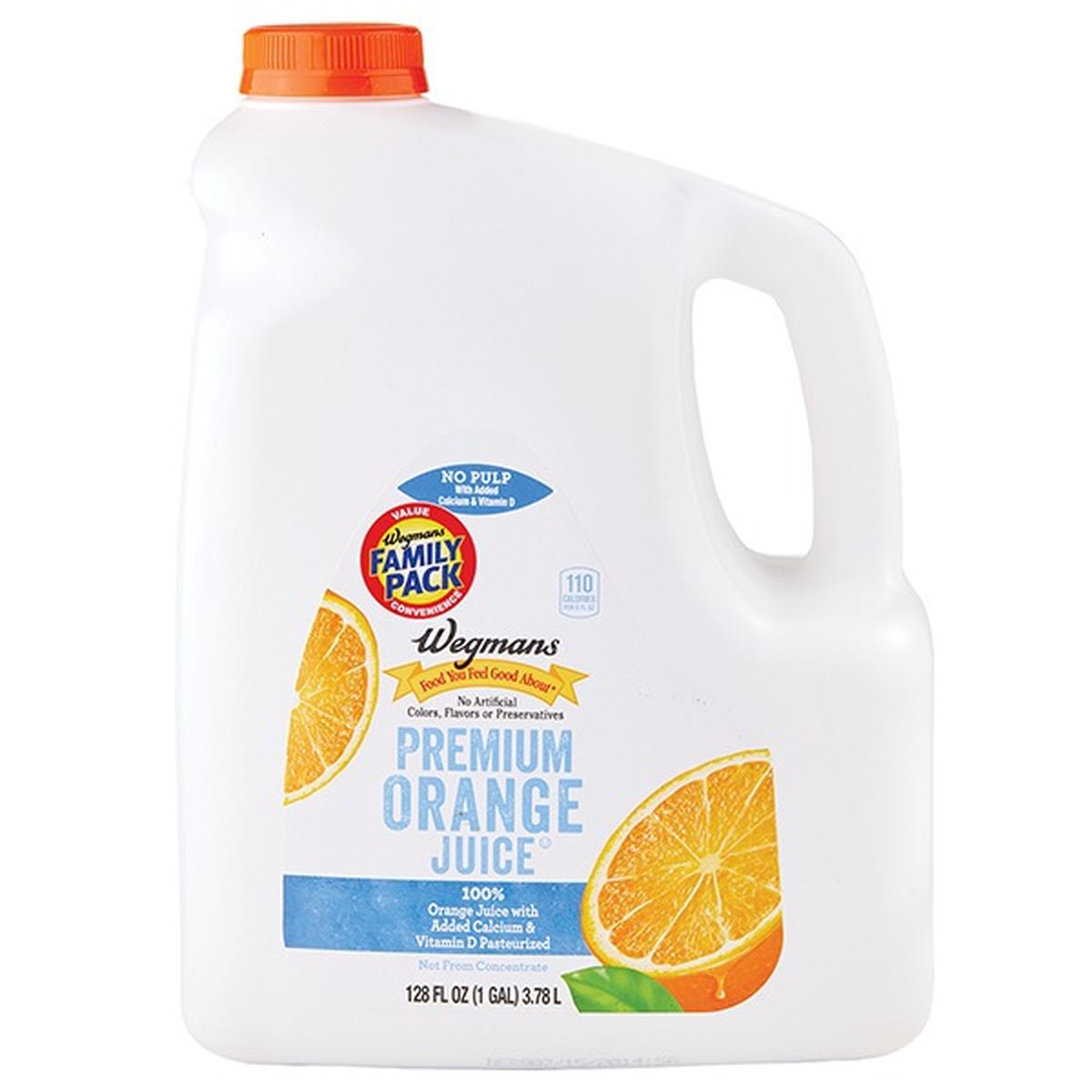 Calories in Wegmans Orange Juice,  Calcium & Vitamin D, No Pulp, Premium, FAMILY PACK