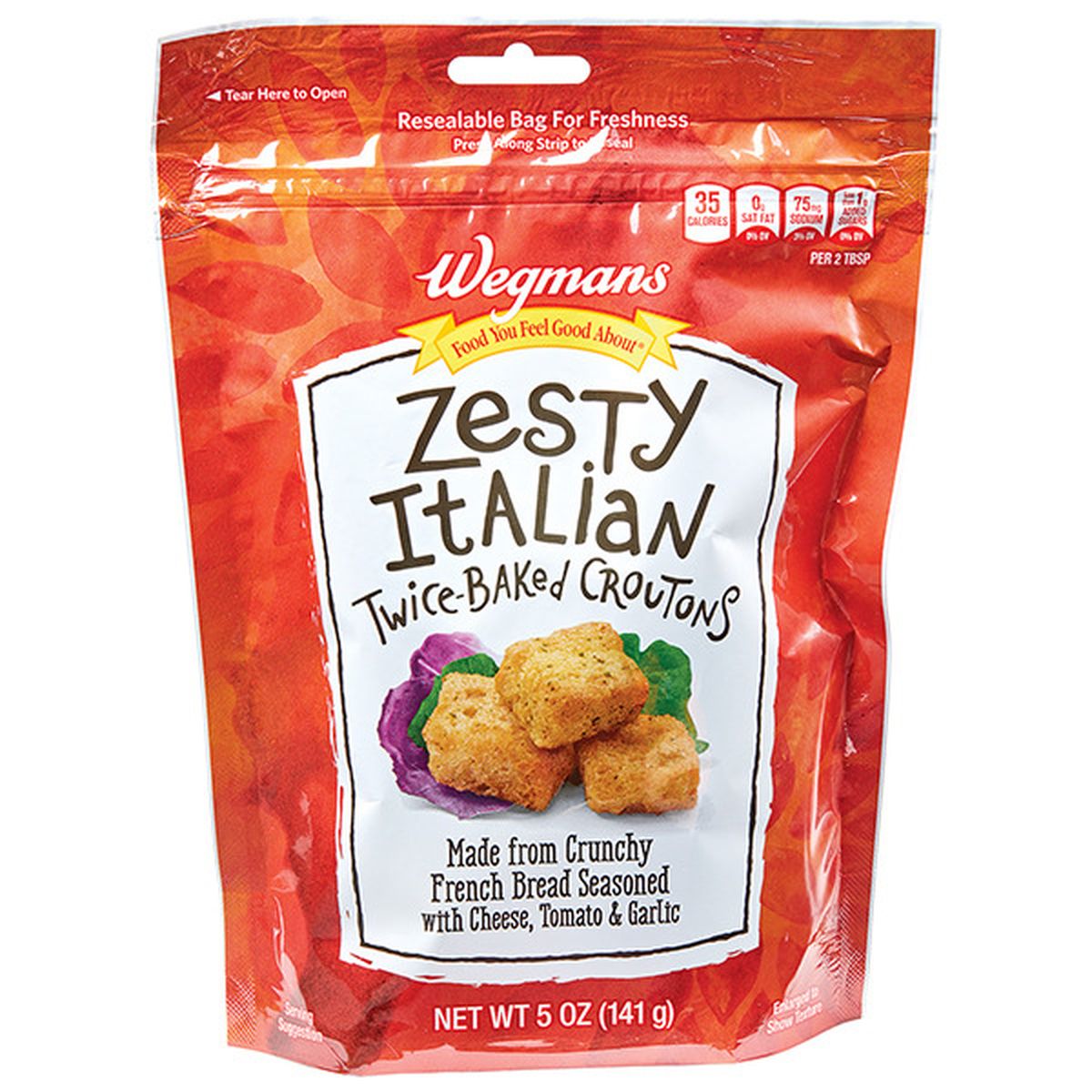 Calories in Wegmans Zesty Italian Twice-Baked Croutons