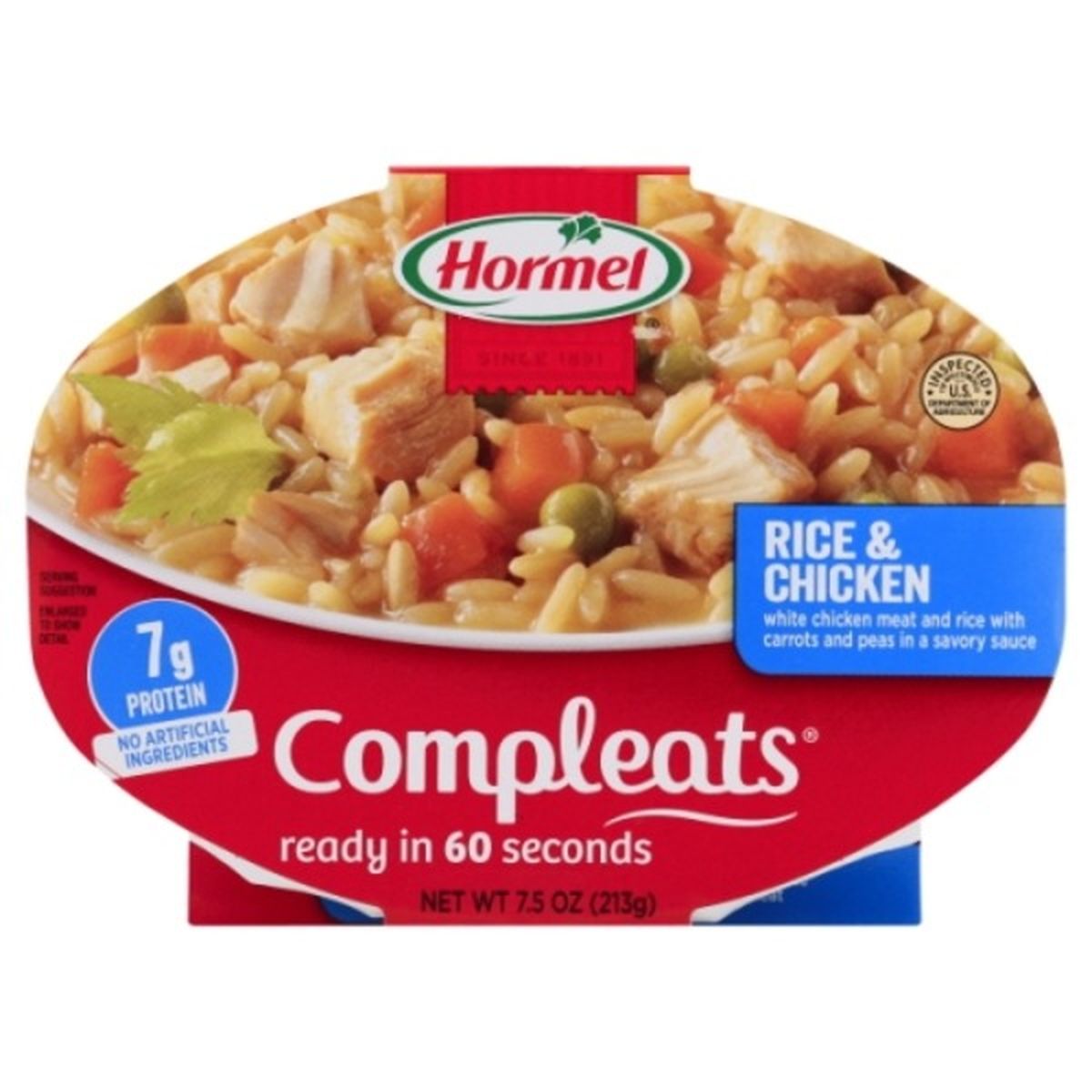Calories in Hormel Compleats Rice & Chicken