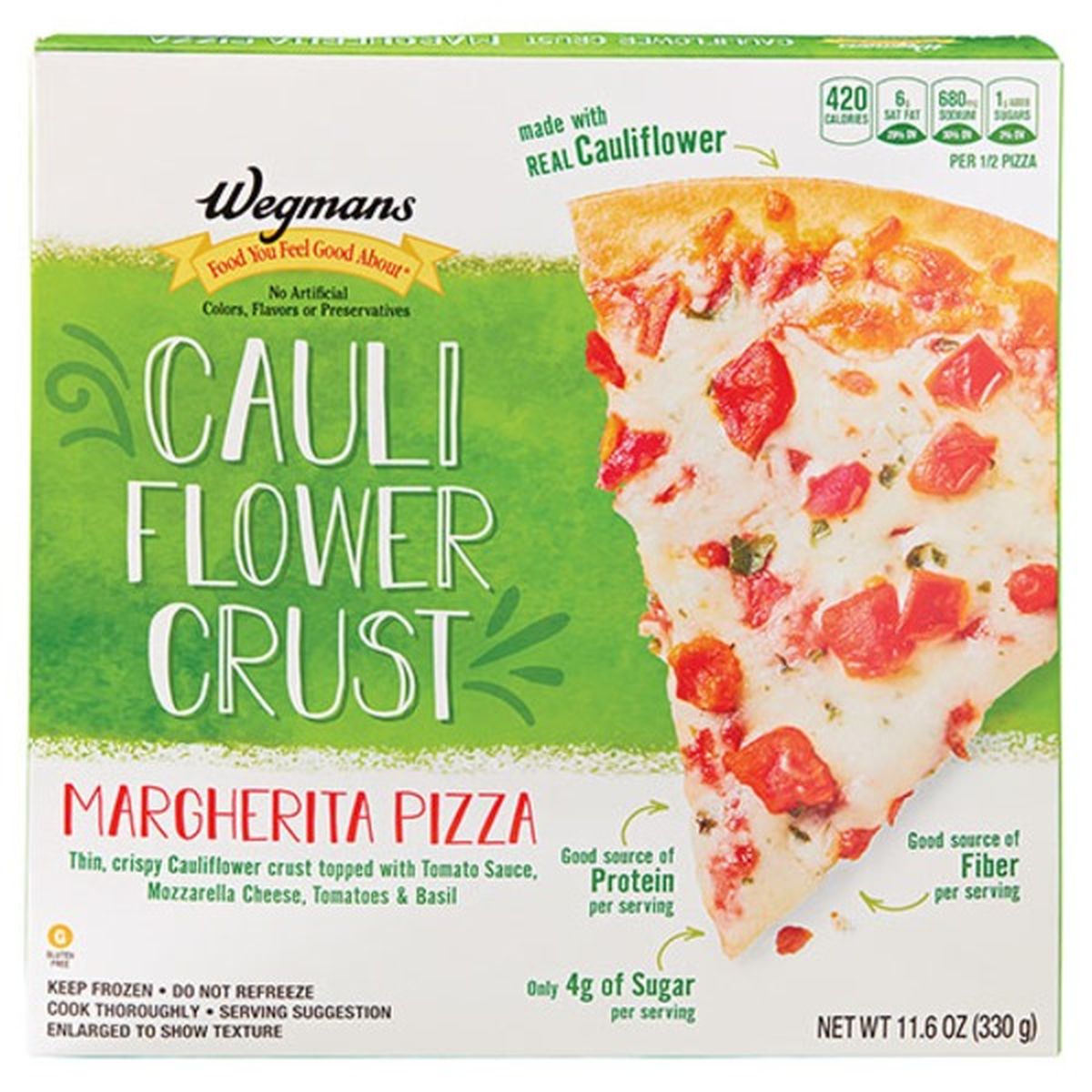 Calories in Wegmans Cauliflower Crust Pizza, Margherita