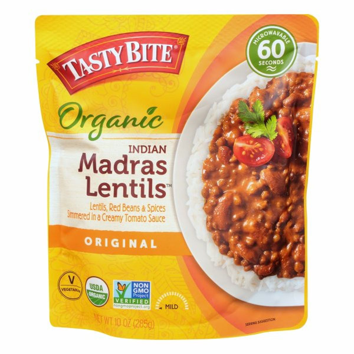 Calories in Tasty Bite Indian Madras Lentils, Organic, Original, Mild