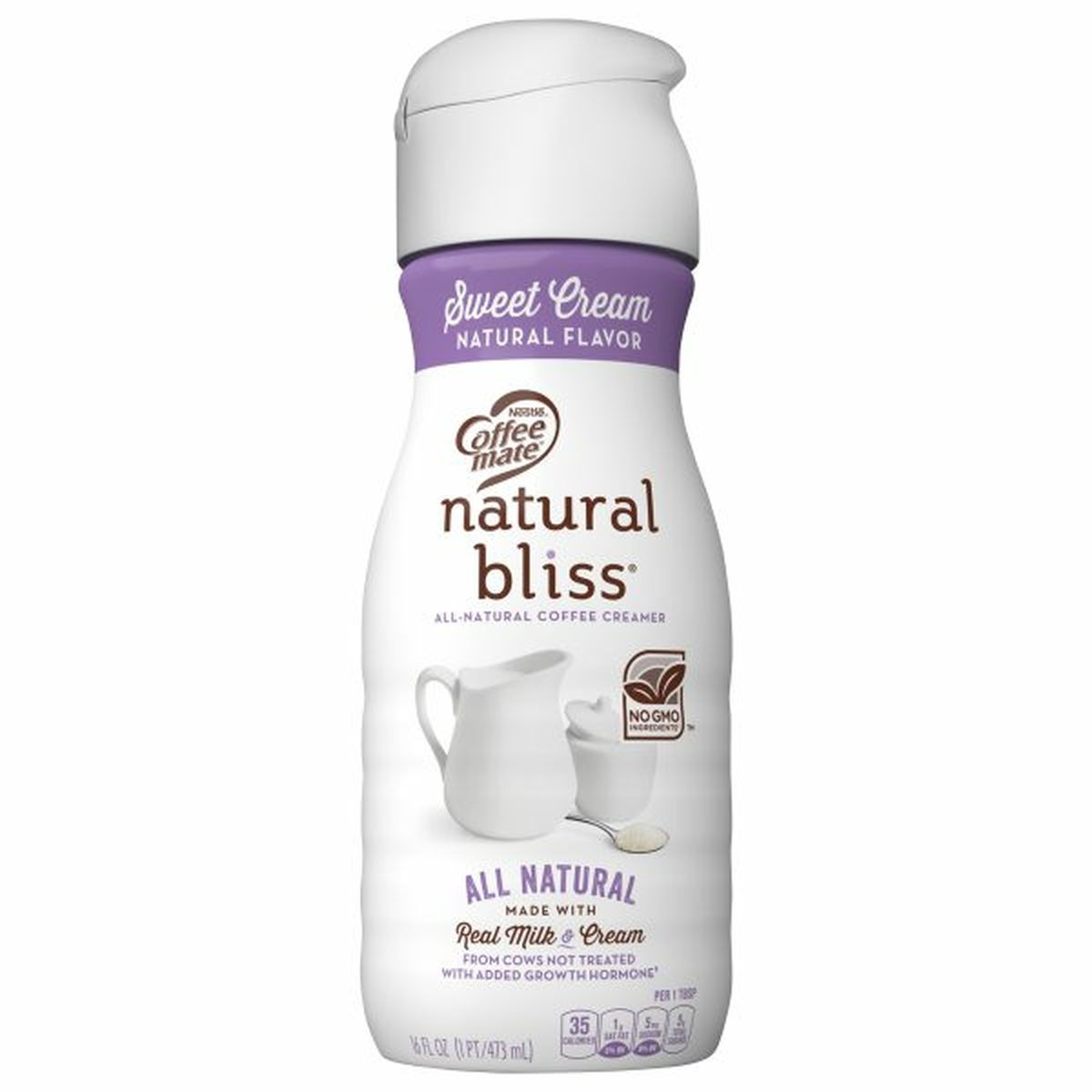 Calories in Natural Bliss Natural Bliss Coffee Creamer, All Natural, Sweet Cream