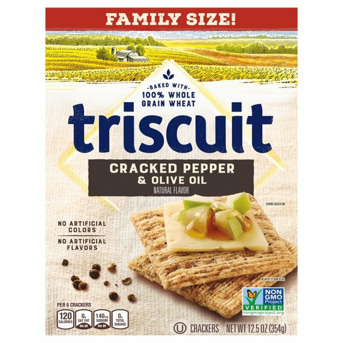 Calories in Triscuit Crackers, Cracked Pepper & Olive Oil, Family Size