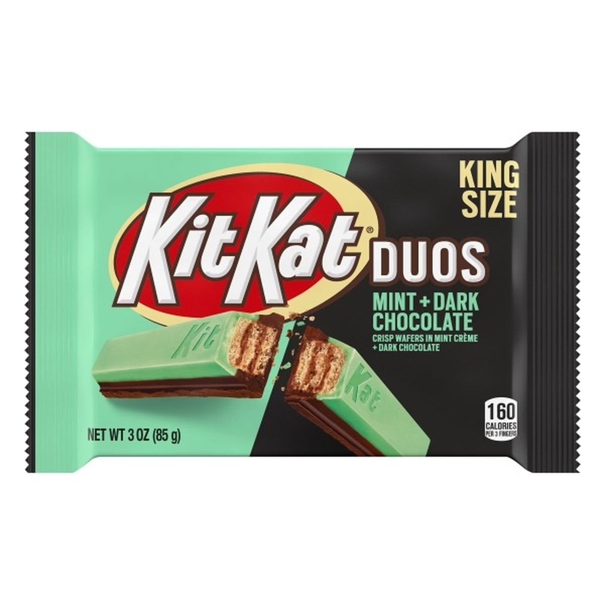 Calories in Kit Kat Wafers, Mint + Dark Chocolate, Duos, King Size