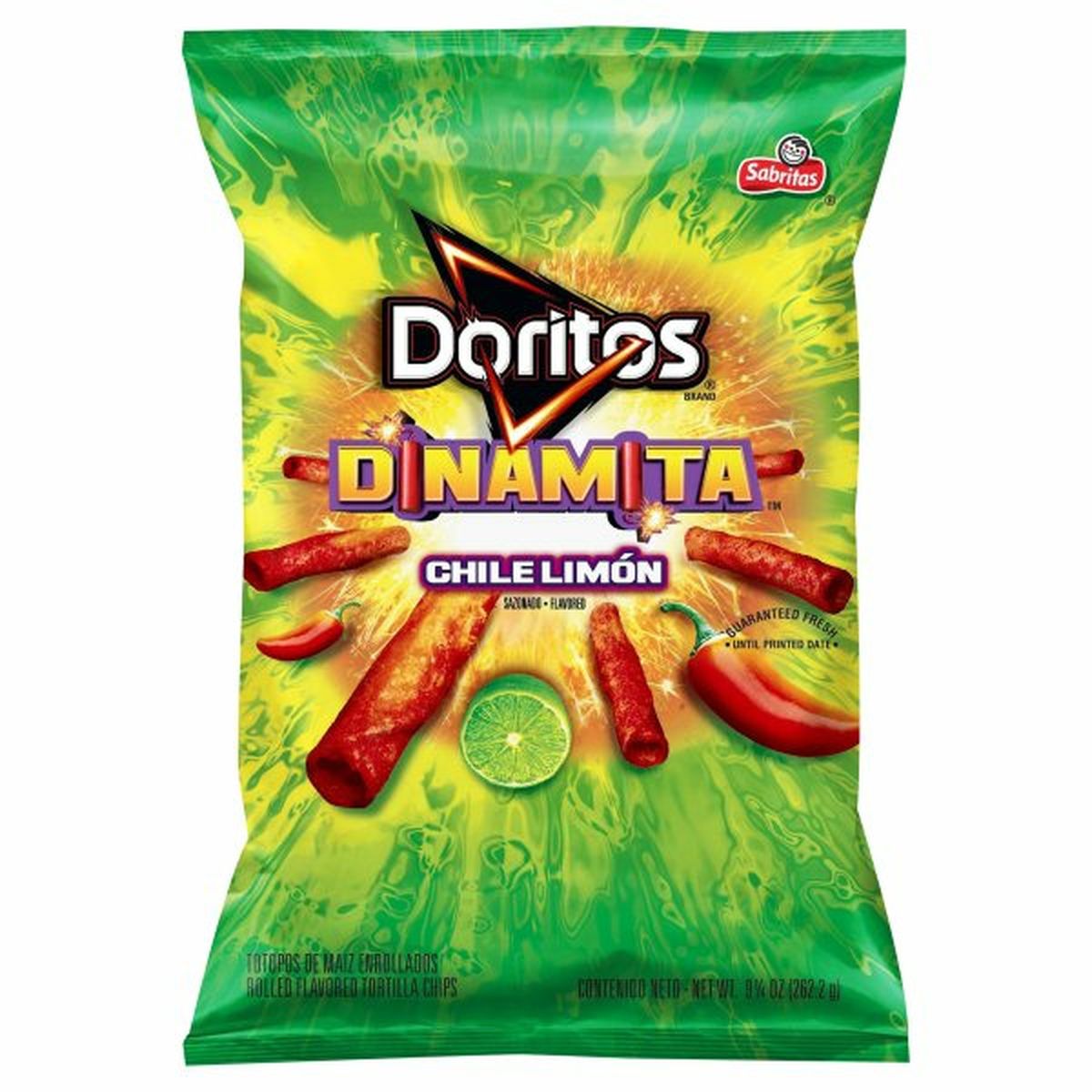 Calories in Doritos Dinamita Tortilla Chips, Chile Limon, Rolled