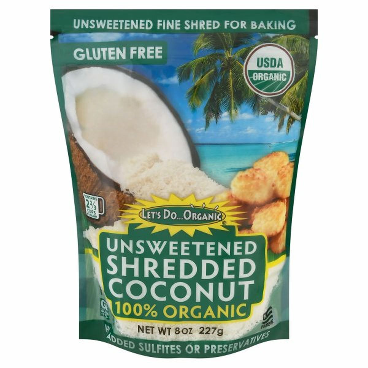 Calories in Let's Do Organic Shredded Coconut, Unsweetened