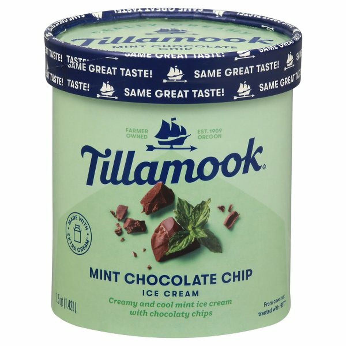 Calories in Tillamook Ice Cream, Mint Chocolate Chip