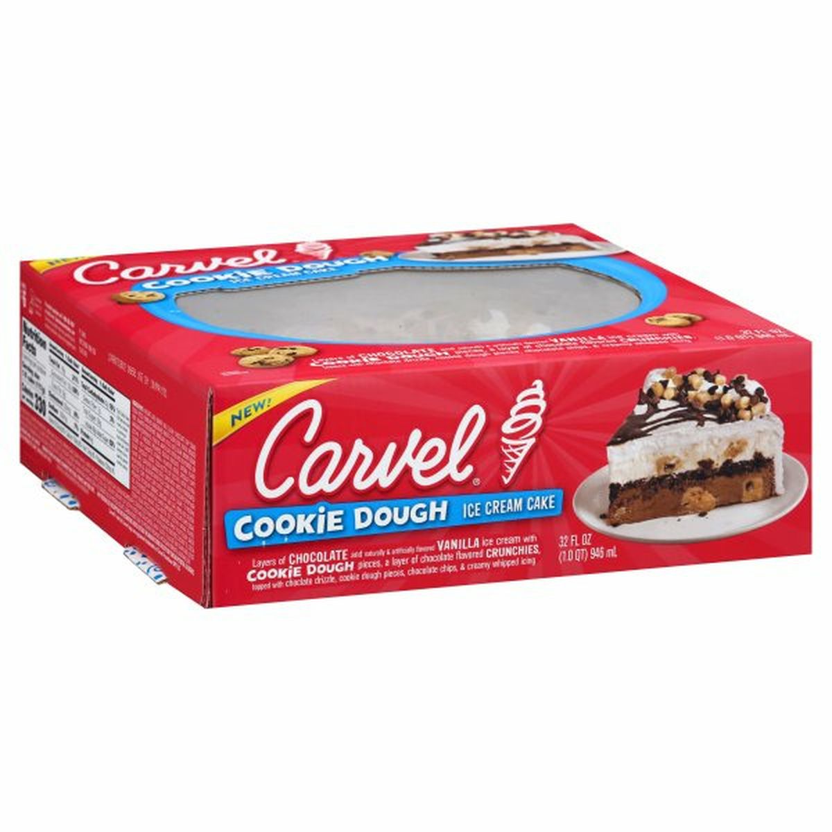 Calories in Carvel Ice Cream Cake, Cookie Dough