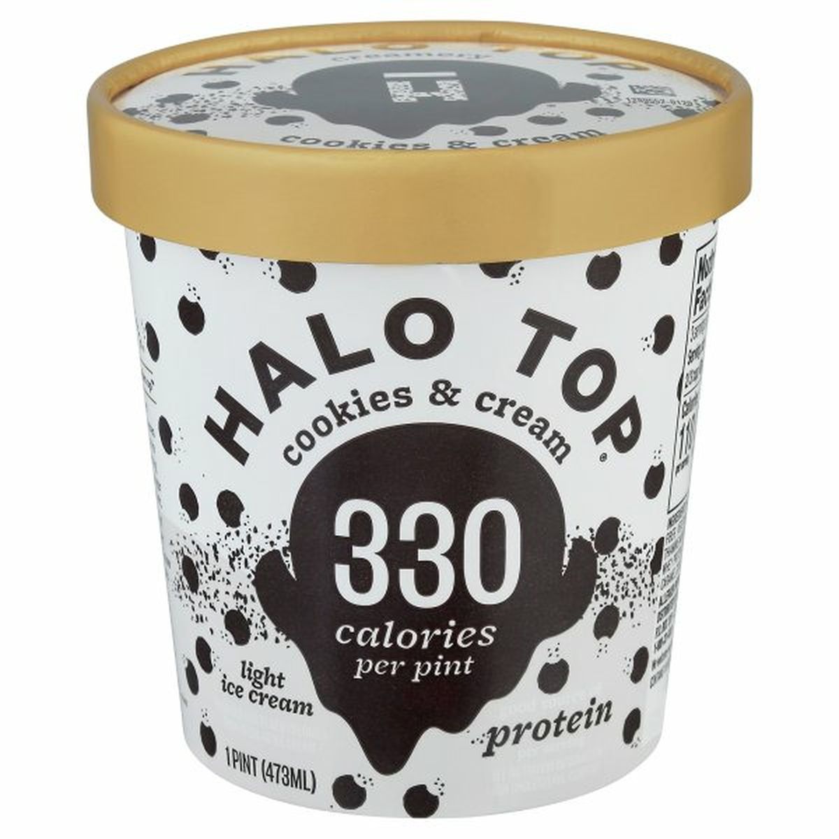 Calories in Halo Top Ice Cream, Light, Cookies & Cream