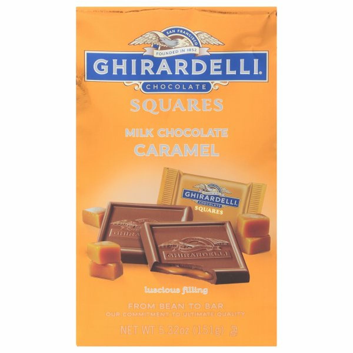 Calories in Ghirardelli Milk Chocolate Squares, Caramel