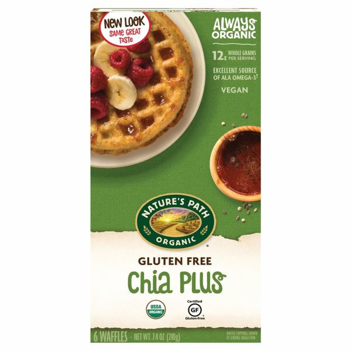 Calories in Nature's Path Waffles, Gluten Free, Chia Plus