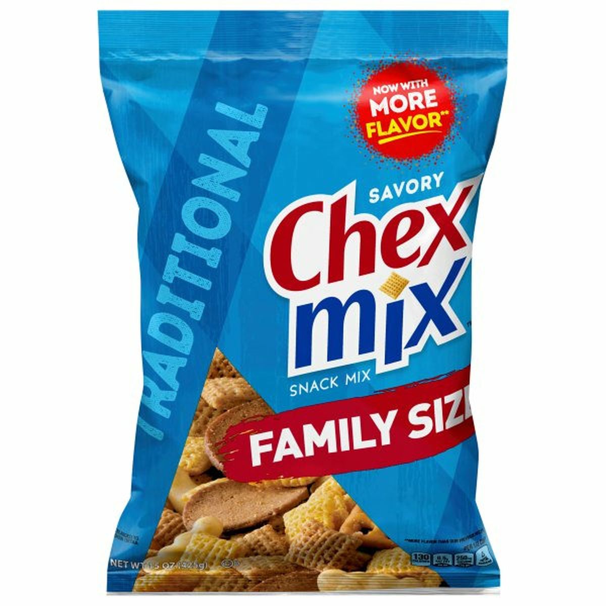 Calories in Chex Mix Snack Mix, Savory, Traditional, Family Size