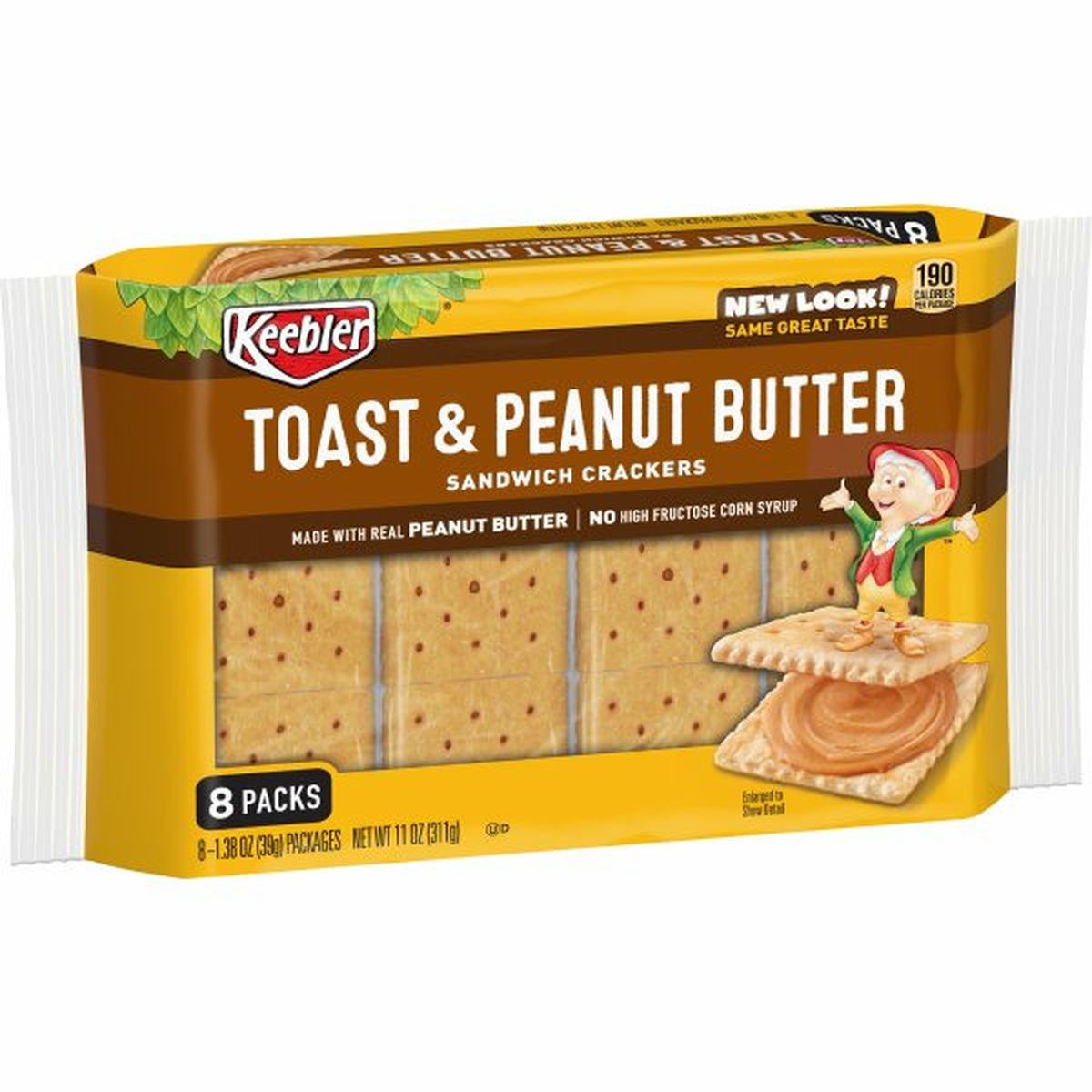 Calories in Keebler Sandwich Crackers, Toast and Peanut Butter