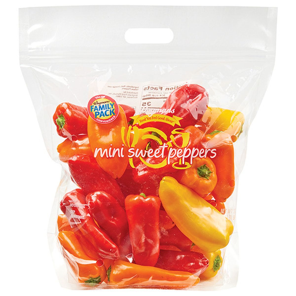 Calories in Wegmans Peppers, Sweet, Mini, FAMILY PACK