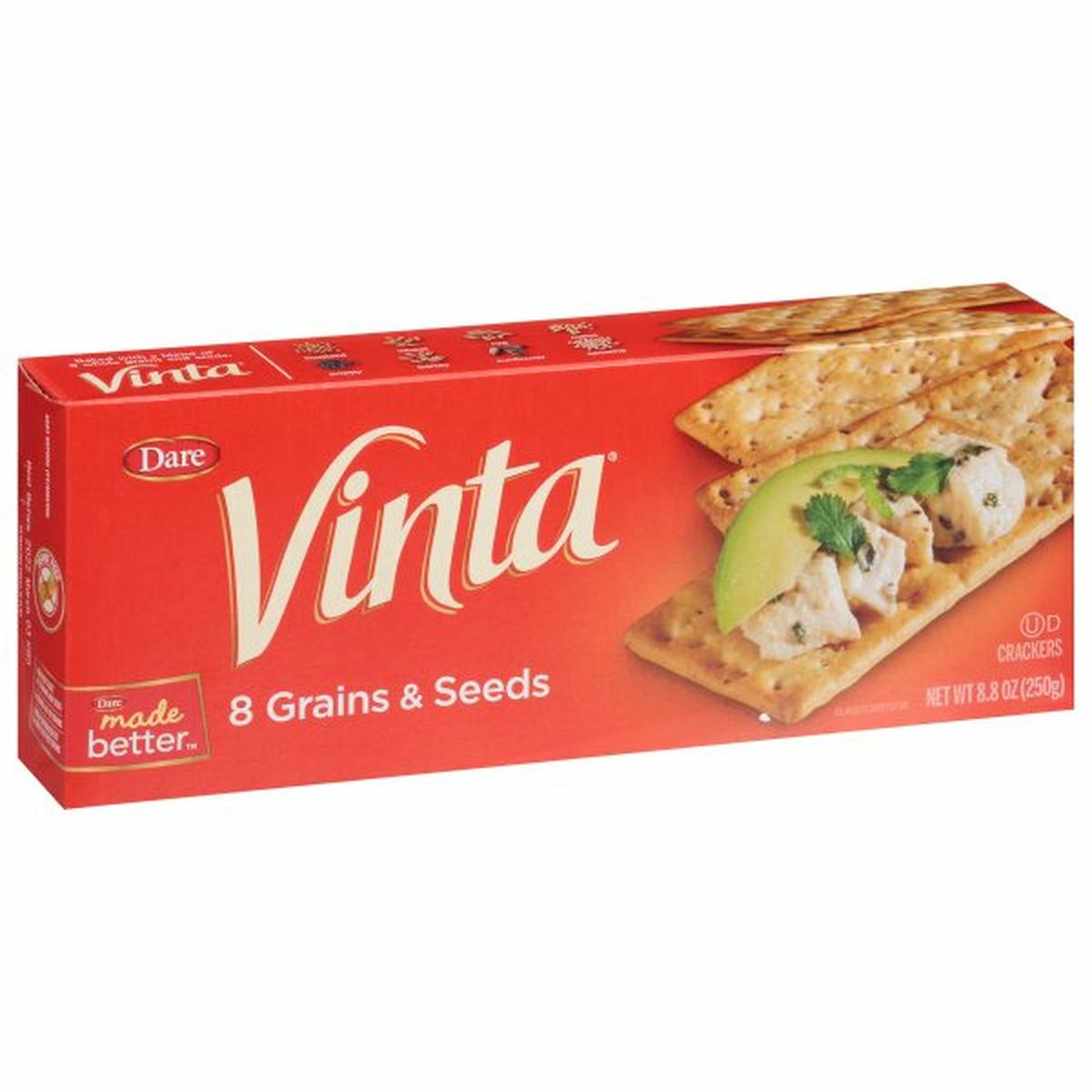Calories in Dare Vinta Crackers, 8 Grains & Seeds