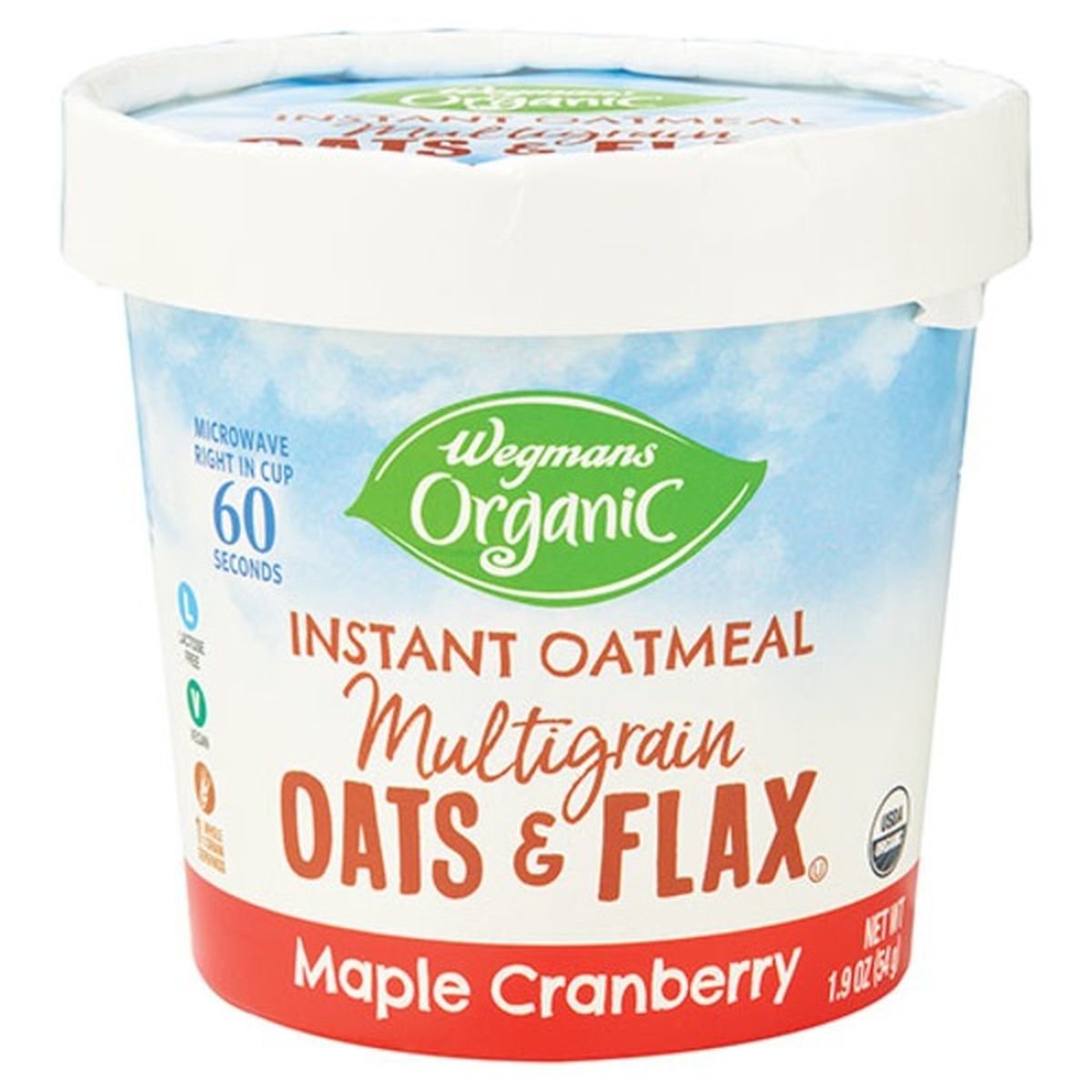 Calories in Wegmans Organic Maple Cranberry Oats & Flax Instant Oatmeal