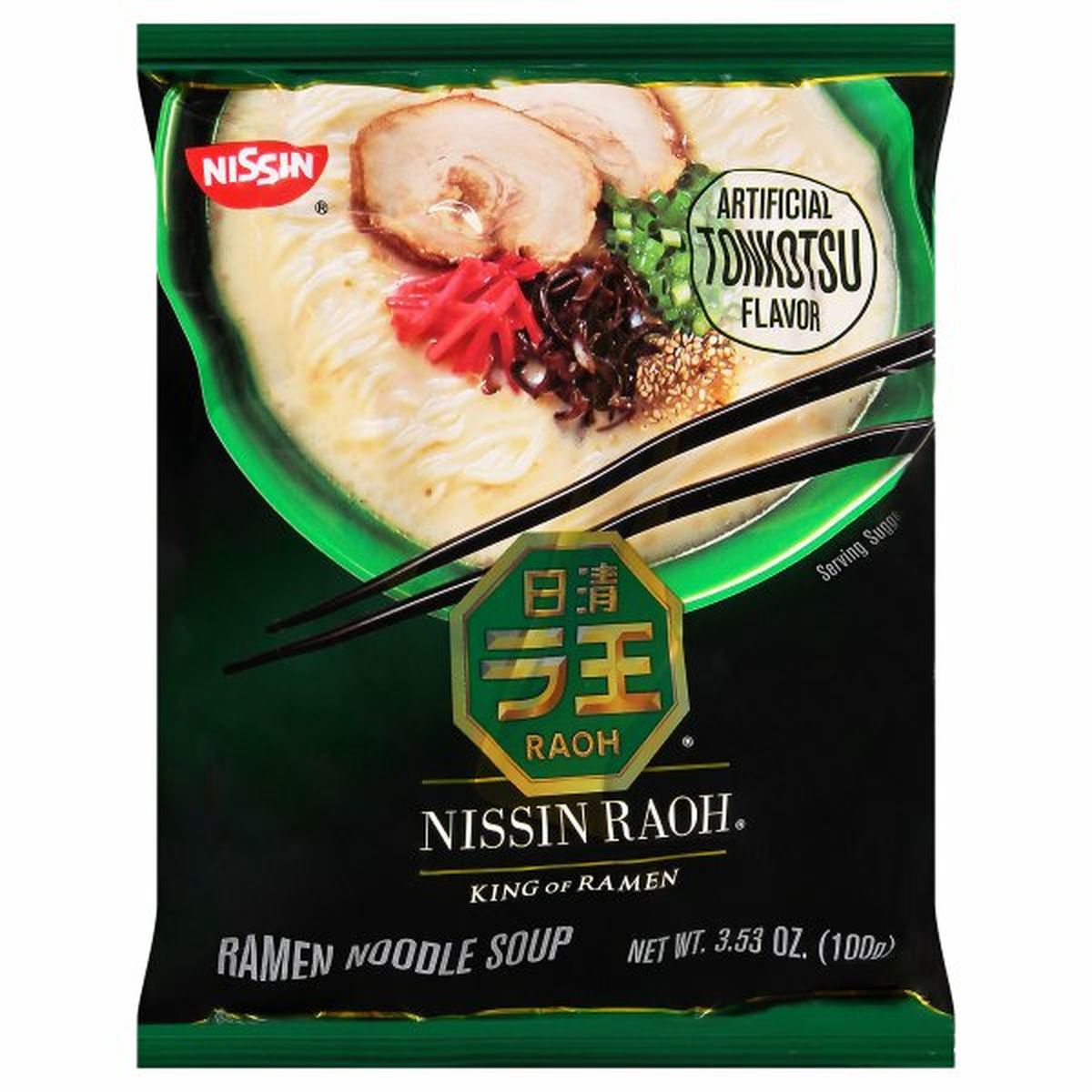 Calories in Nissin Raoh Ramen Noodle Soup, Tonkotsu Flavor