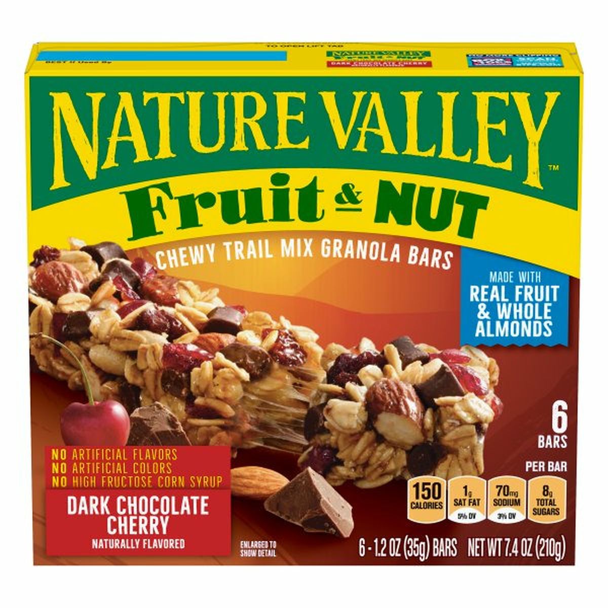 Calories in Nature Valley Granola Bars, Dark Chocolate Cherry, Trail Mix, Chewy