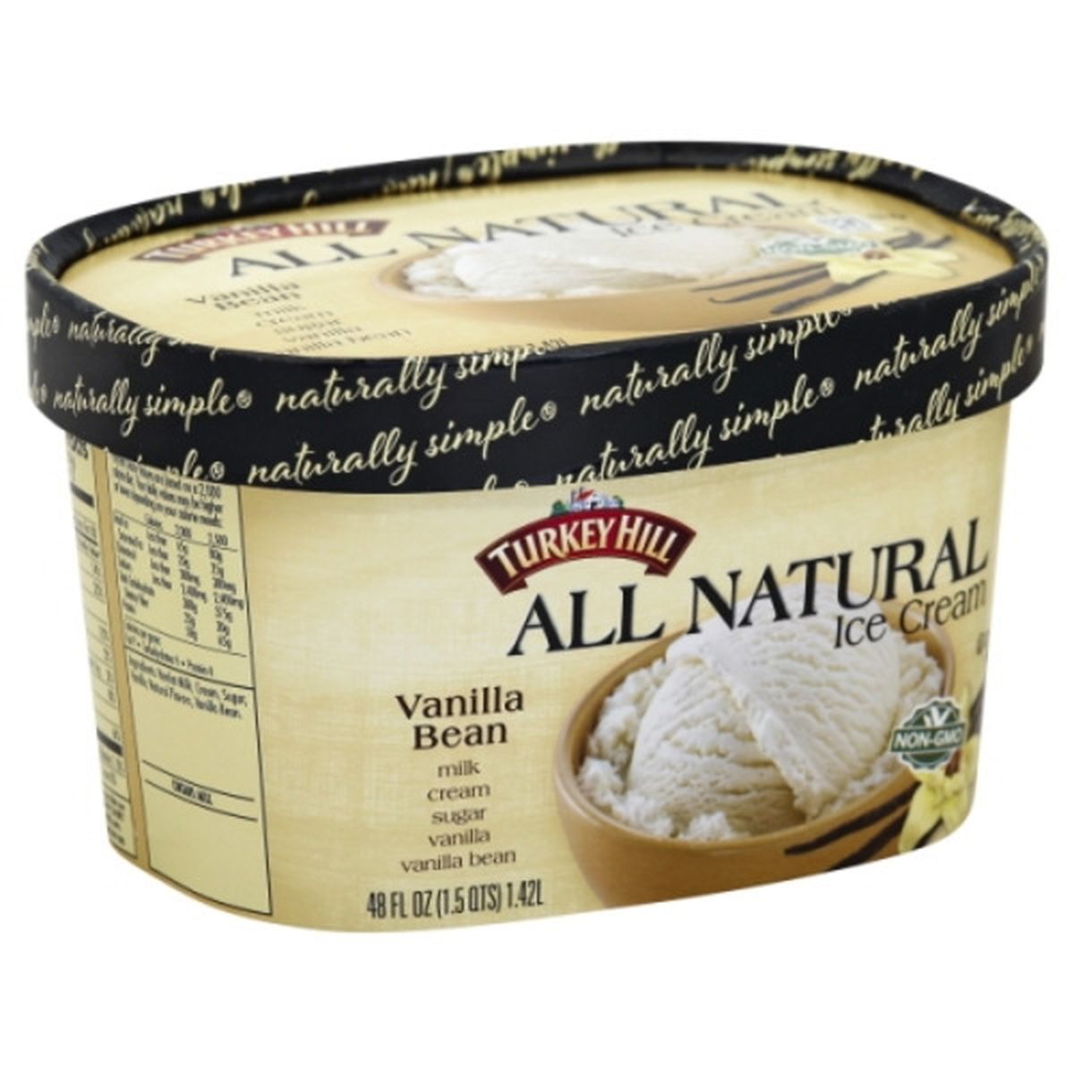 Calories in Turkey Hill Naturally Simple Ice Cream, All Natural, Vanilla Bean