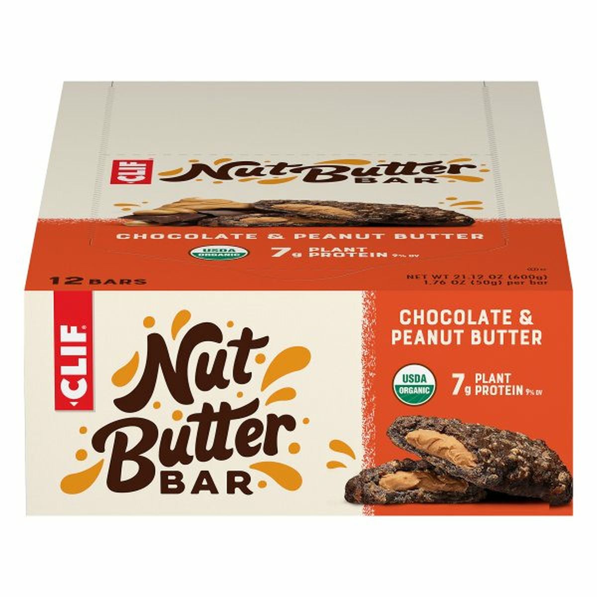 Calories in CLIF BAR Nut Butter Bar, Chocolate & Peanut Butter, 12 Pack