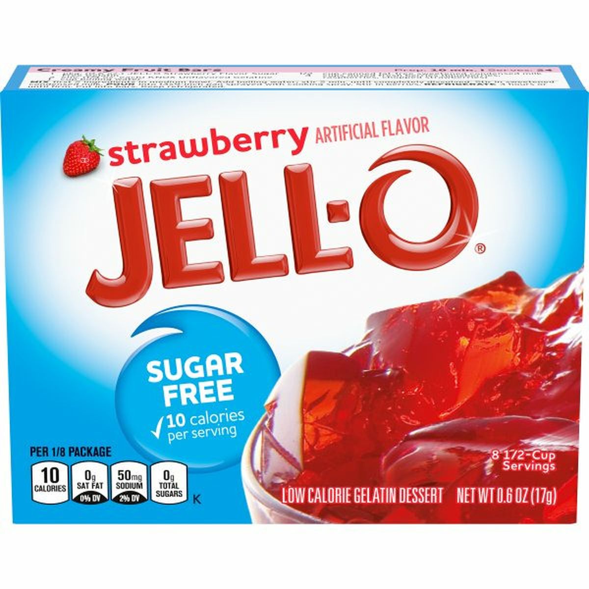 Calories in Jell-O Strawberry Sugar-Free Gelatin