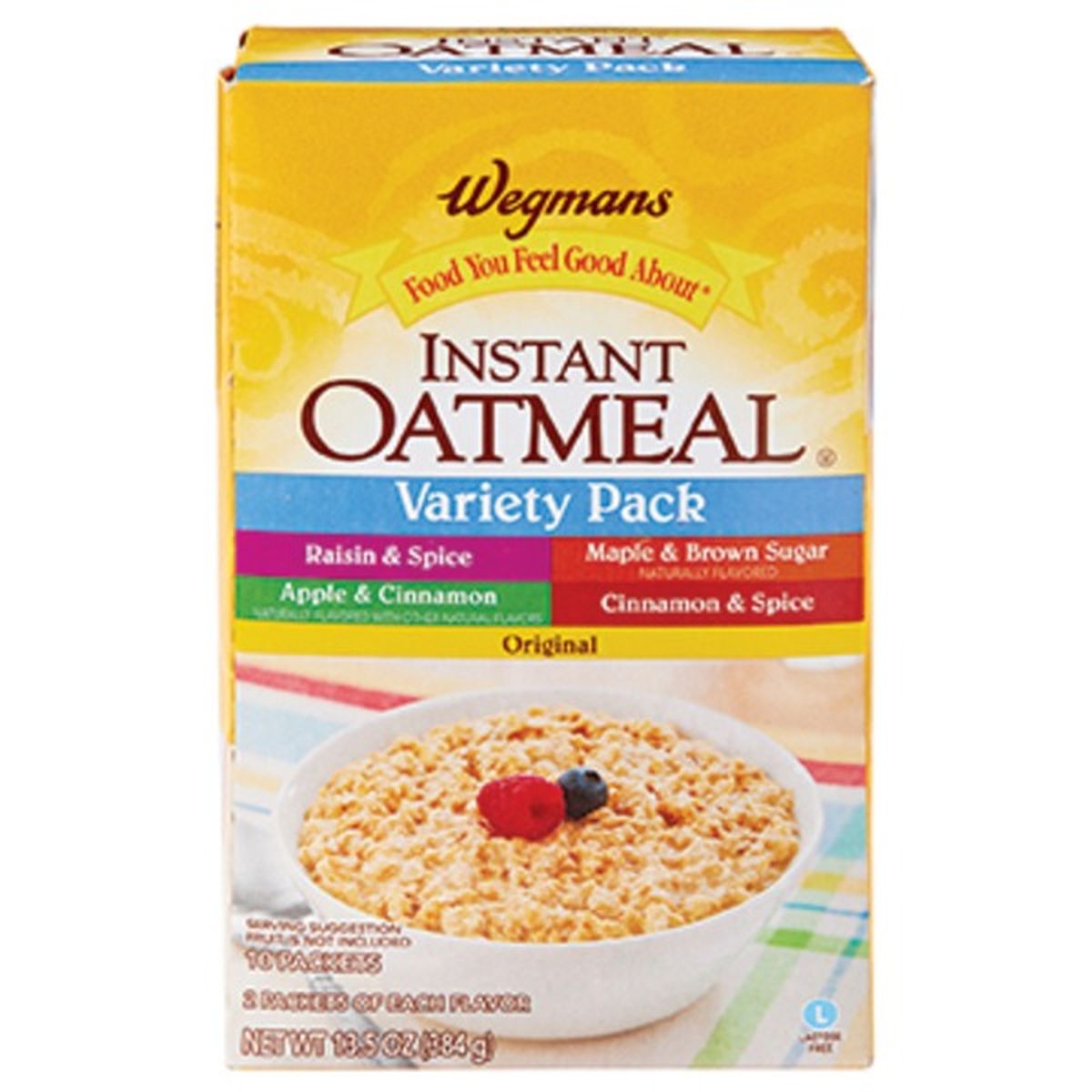 Calories in Wegmans Instant Oatmeal, Variety Pack, 10 Packets