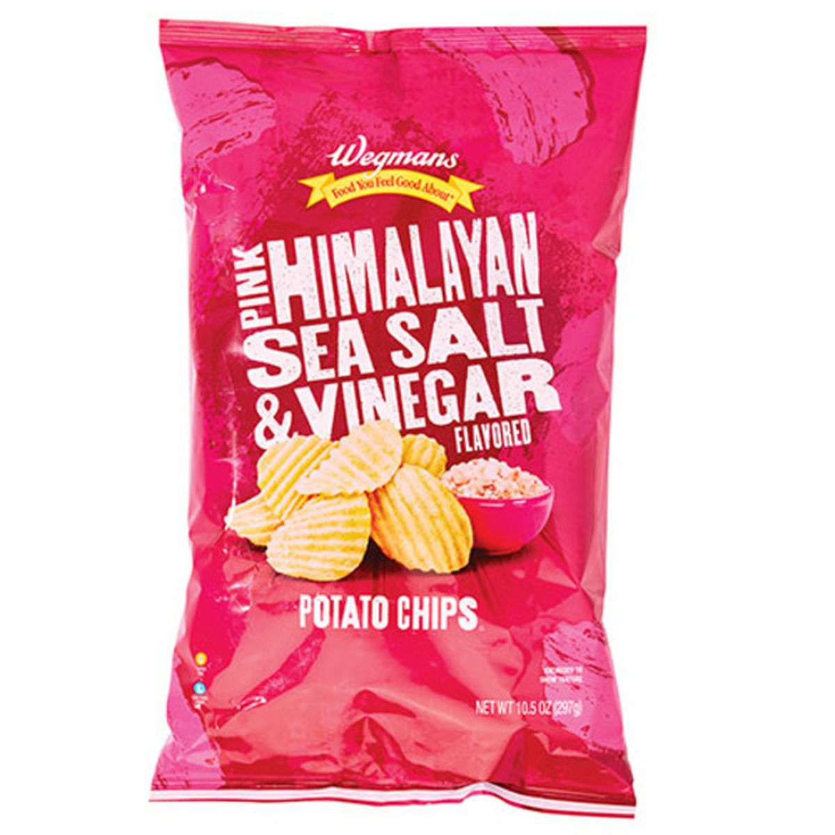 Calories in Wegmans Pink Himalayan Sea Salt & Vinegar Flavored Potato Chips