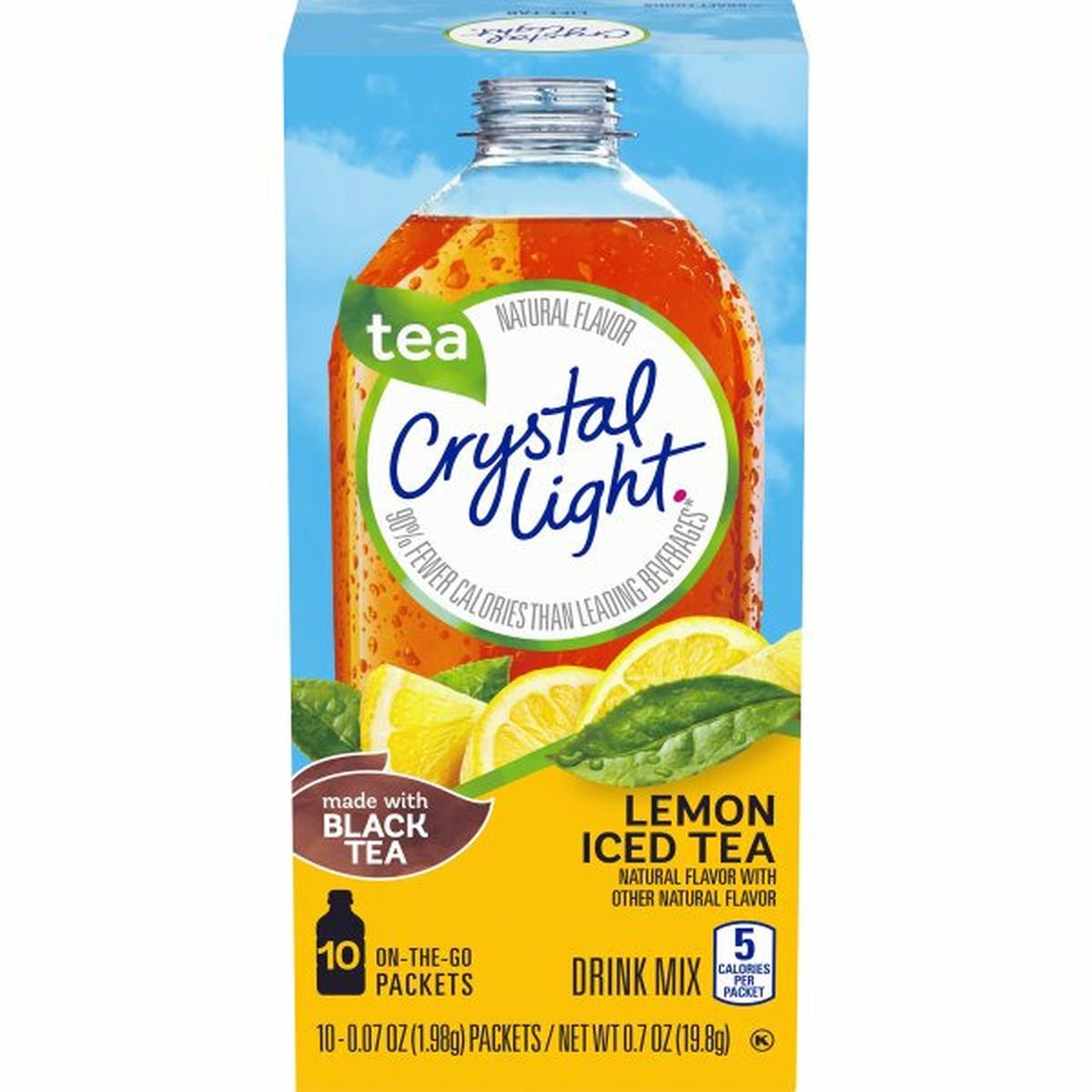Calories in Crystal Light Lemon Iced Tea On-The-Go Powdered Drink Mix