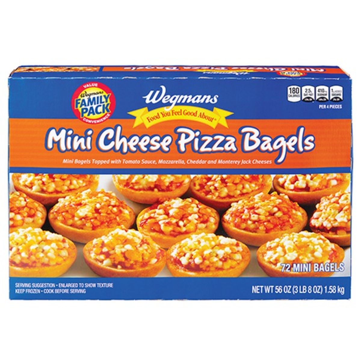Calories in Wegmans Mini Cheese Pizza Bagels, FAMILY PACK