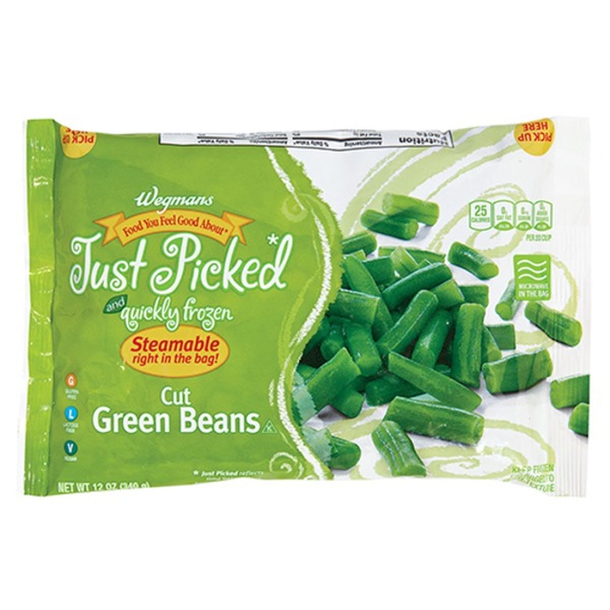Calories in Wegmans Microwaveable Cut Green Beans