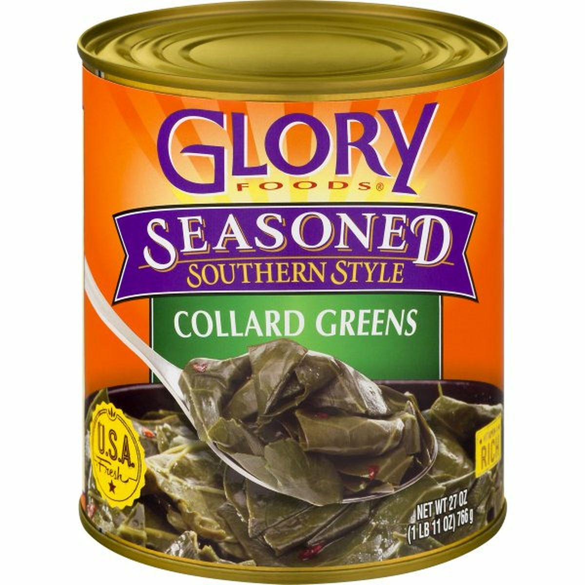 Calories in Glory Foods Collard Greens, Seasoned