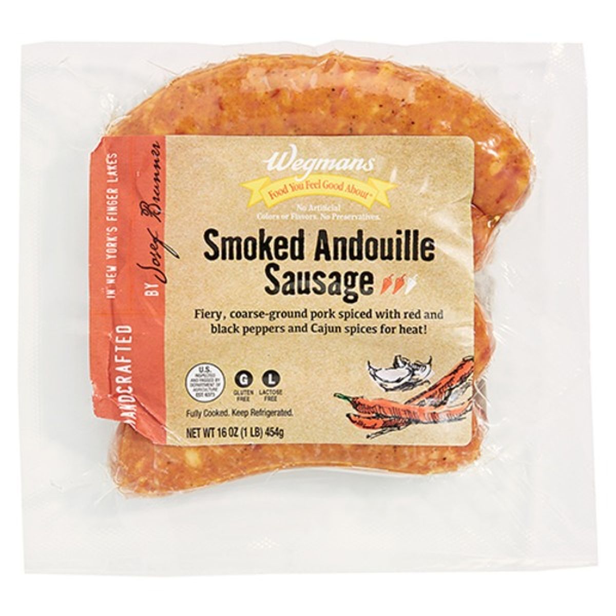 Calories in Wegmans Smoked Andouille Sausage