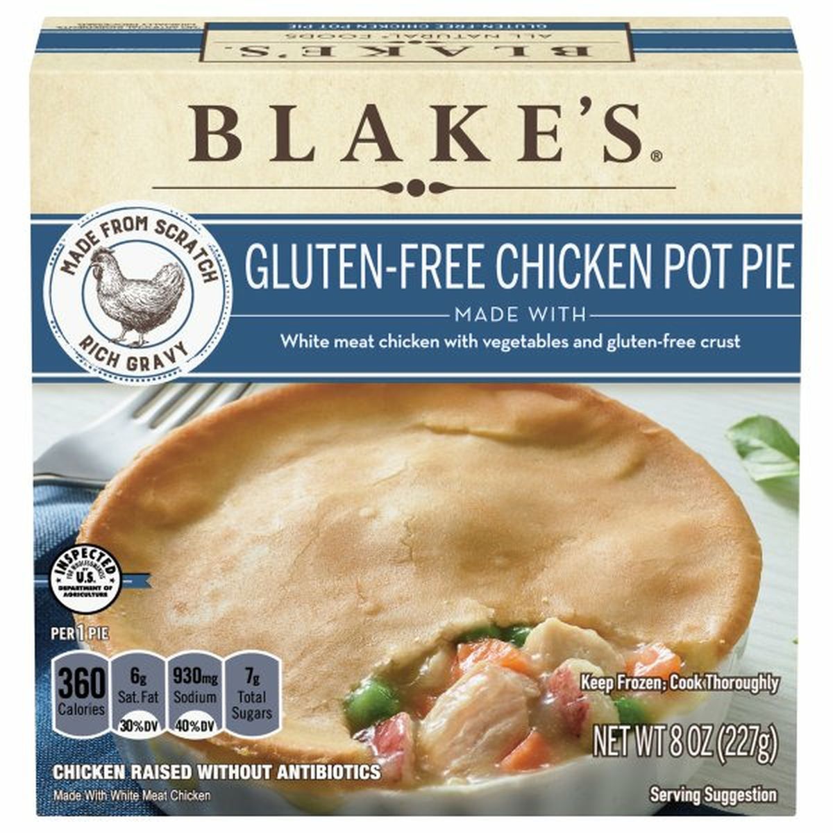 Calories in Blake's Chicken Pot Pie, Gluten-Free
