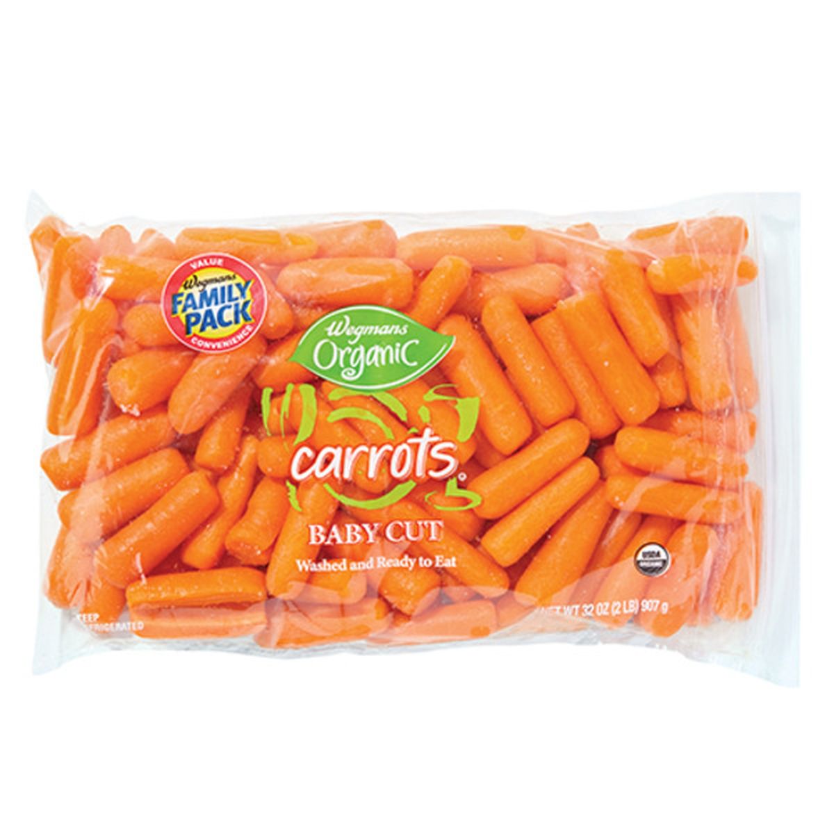 Calories in Wegmans Organic Baby Cut Carrots, FAMILY PACK