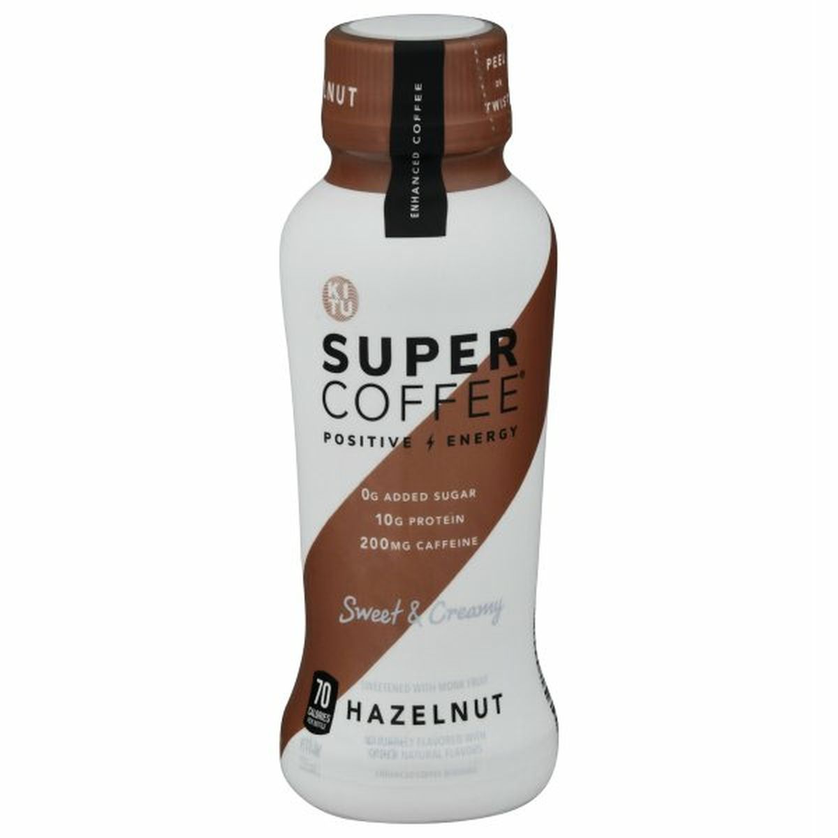 Calories in Super Coffee Coffee, Enhanced, Hazelnut Latte, Positive Energy