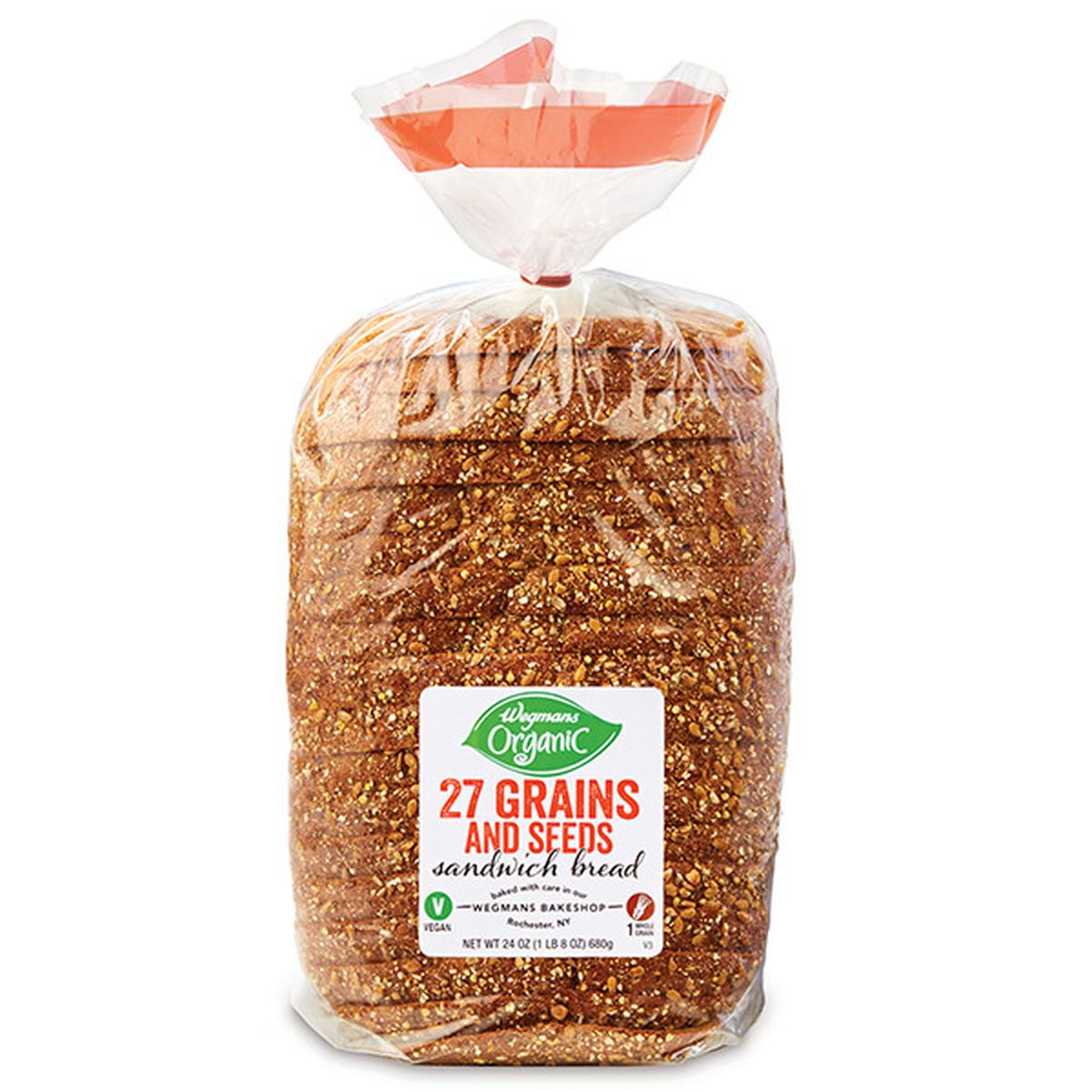 Calories in Wegmans Organic 27 Grains and Seeds Sandwich Bread
