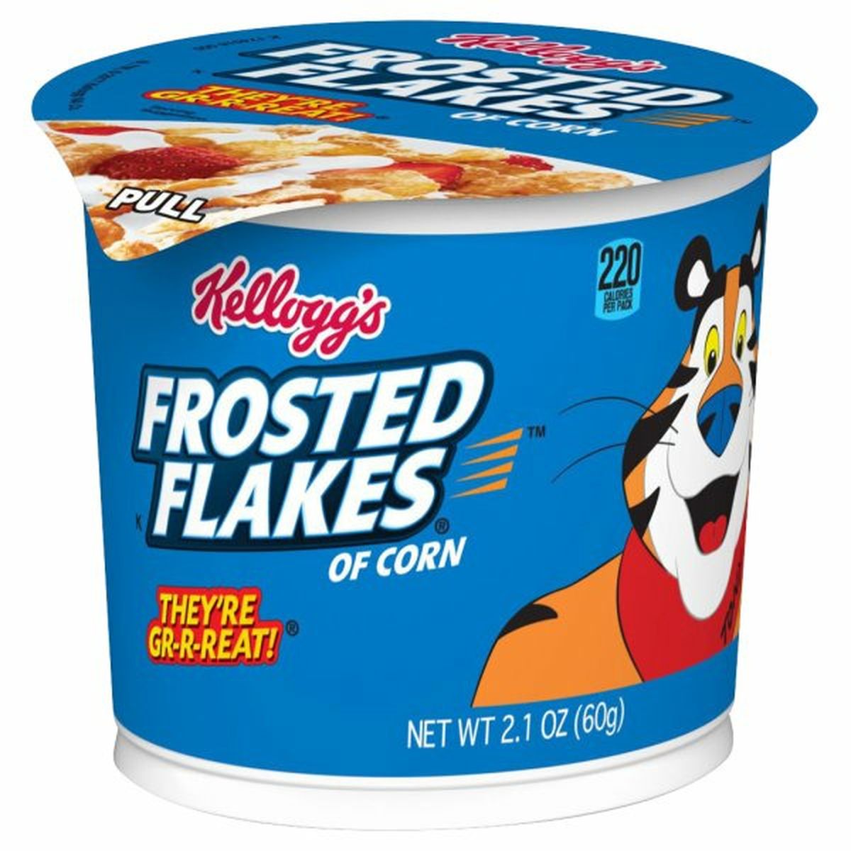 Calories in Kellogg's Frosted Flakes Cereal in a Cup, Frosted Flakes, Fat-Free, Single Serve