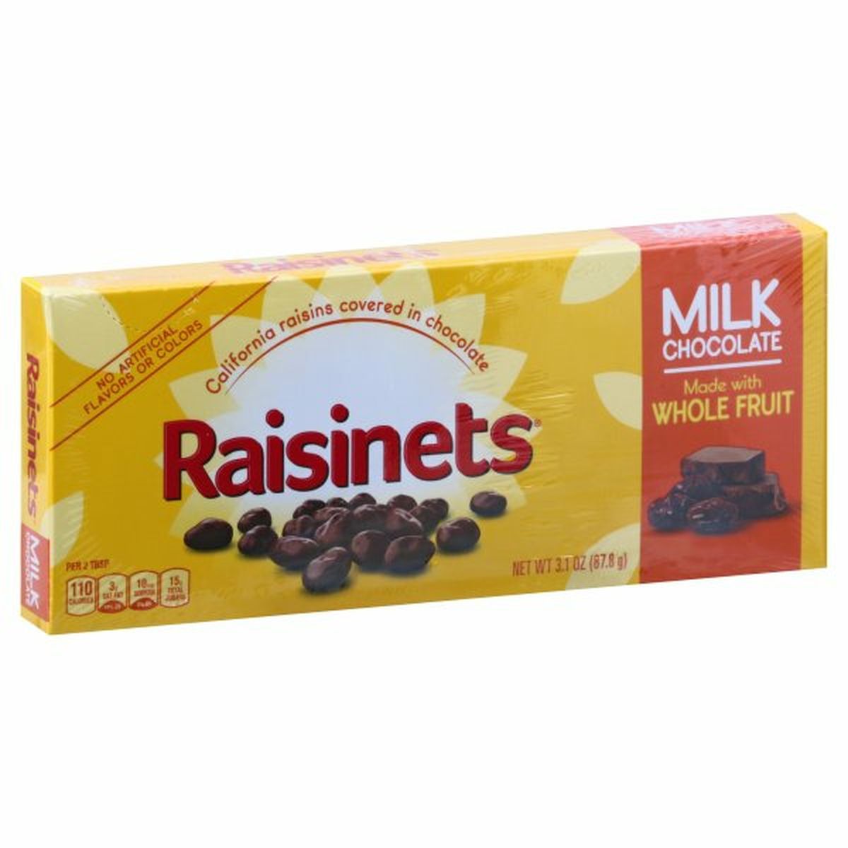 Calories in Raisinets Raisins, Covered in Milk Chocolate