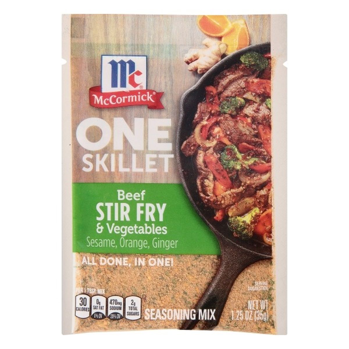 Calories in McCormicks  One Skillet Seasoning Mix, Beef Stir Fry & Vegetables