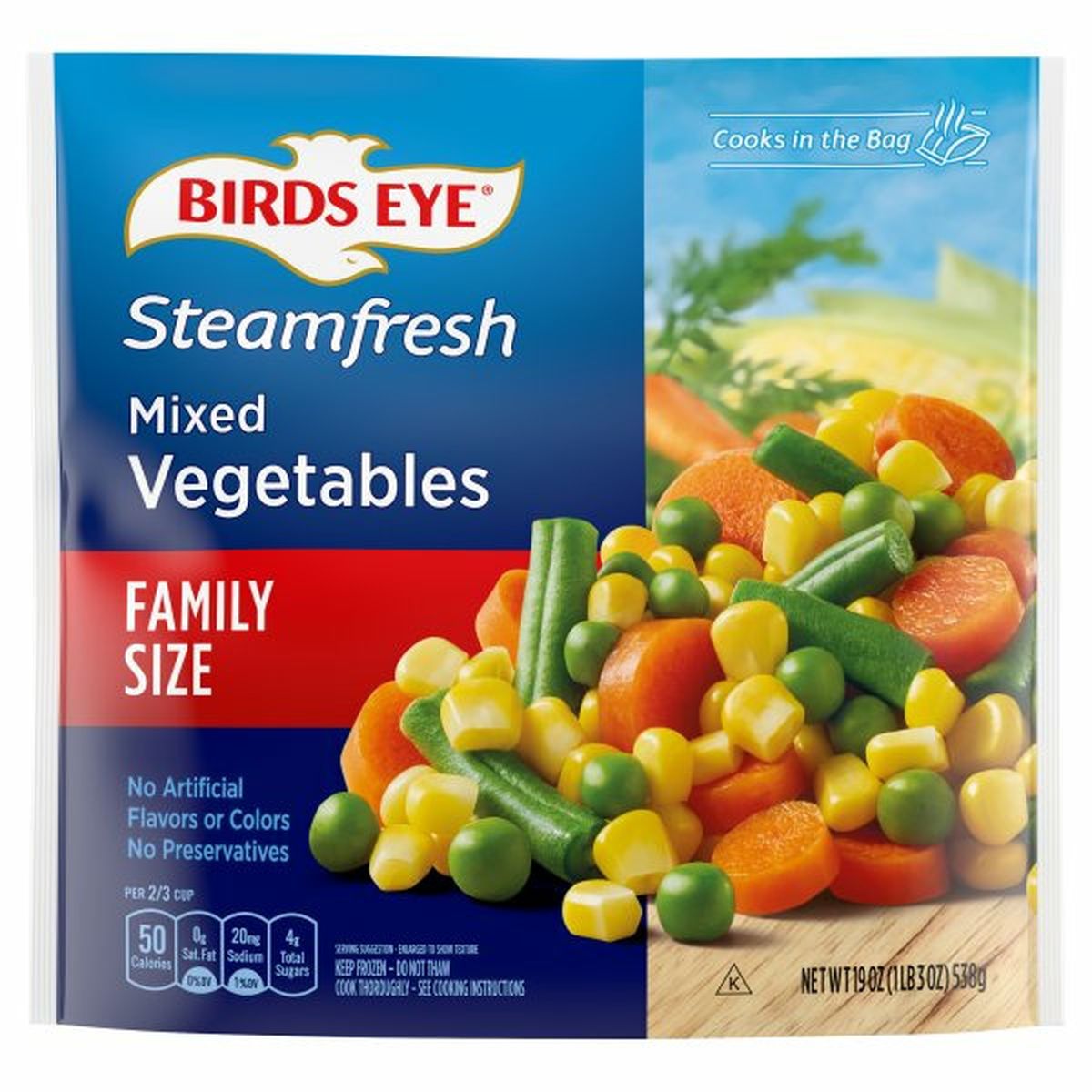 Calories in Birds Eye Steamfresh Mixed Vegetables, Family Size