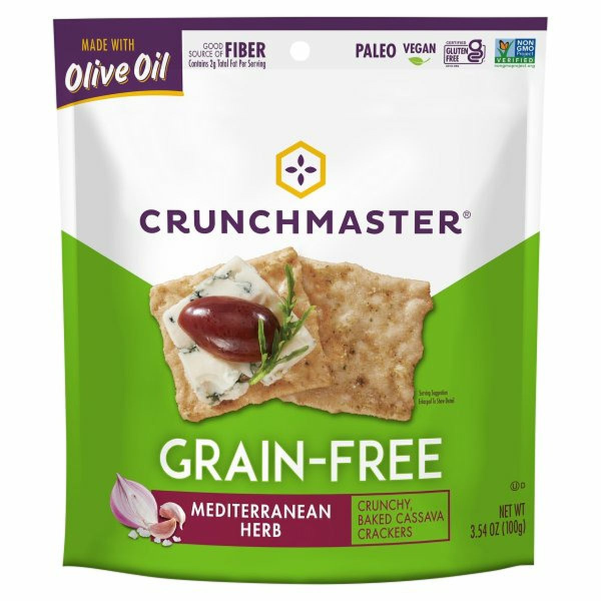 Calories in Crunchmaster Crackers, Grain-Free, Mediterranean Herb