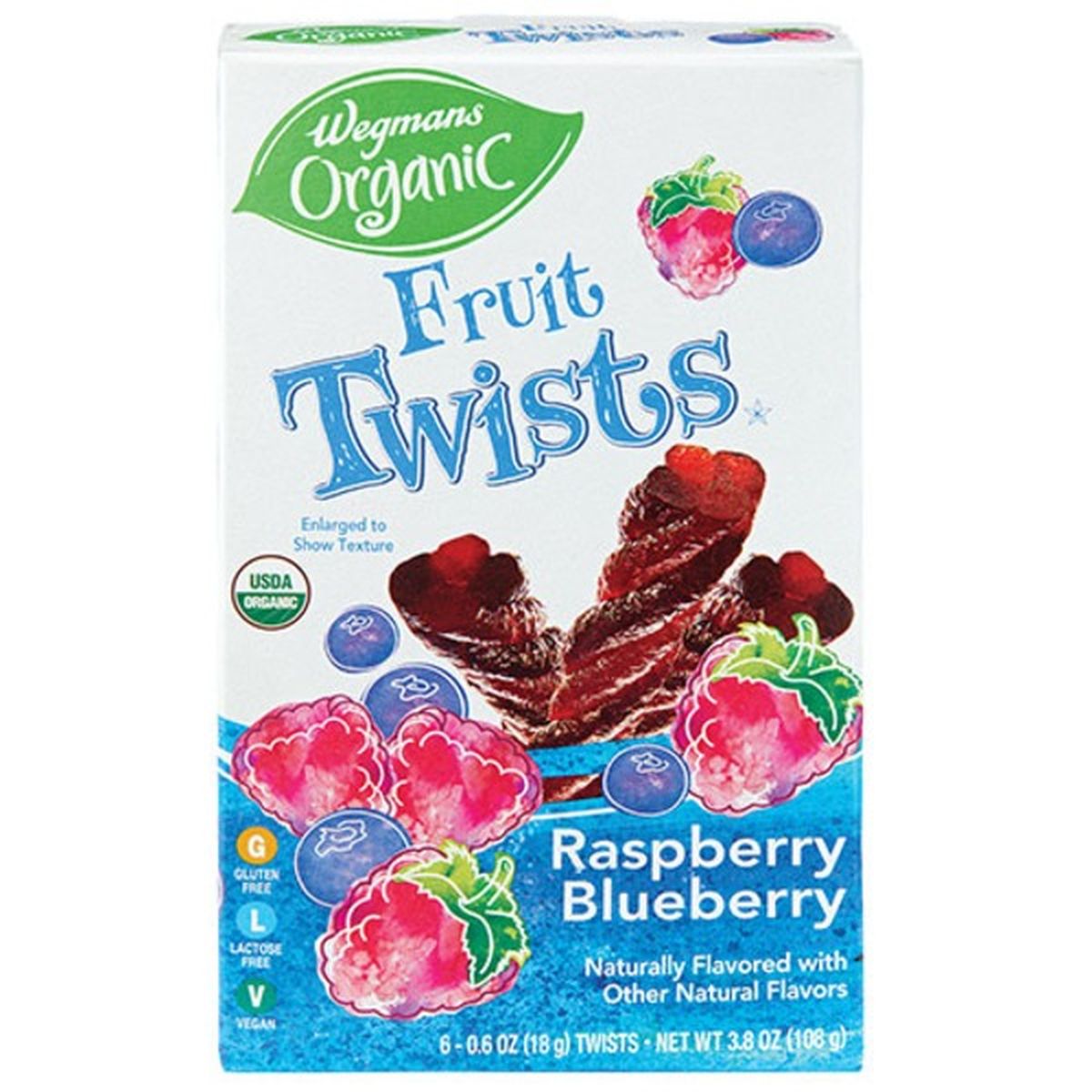 Calories in Wegmans Organic Fruit Twists, Raspberry Blueberry