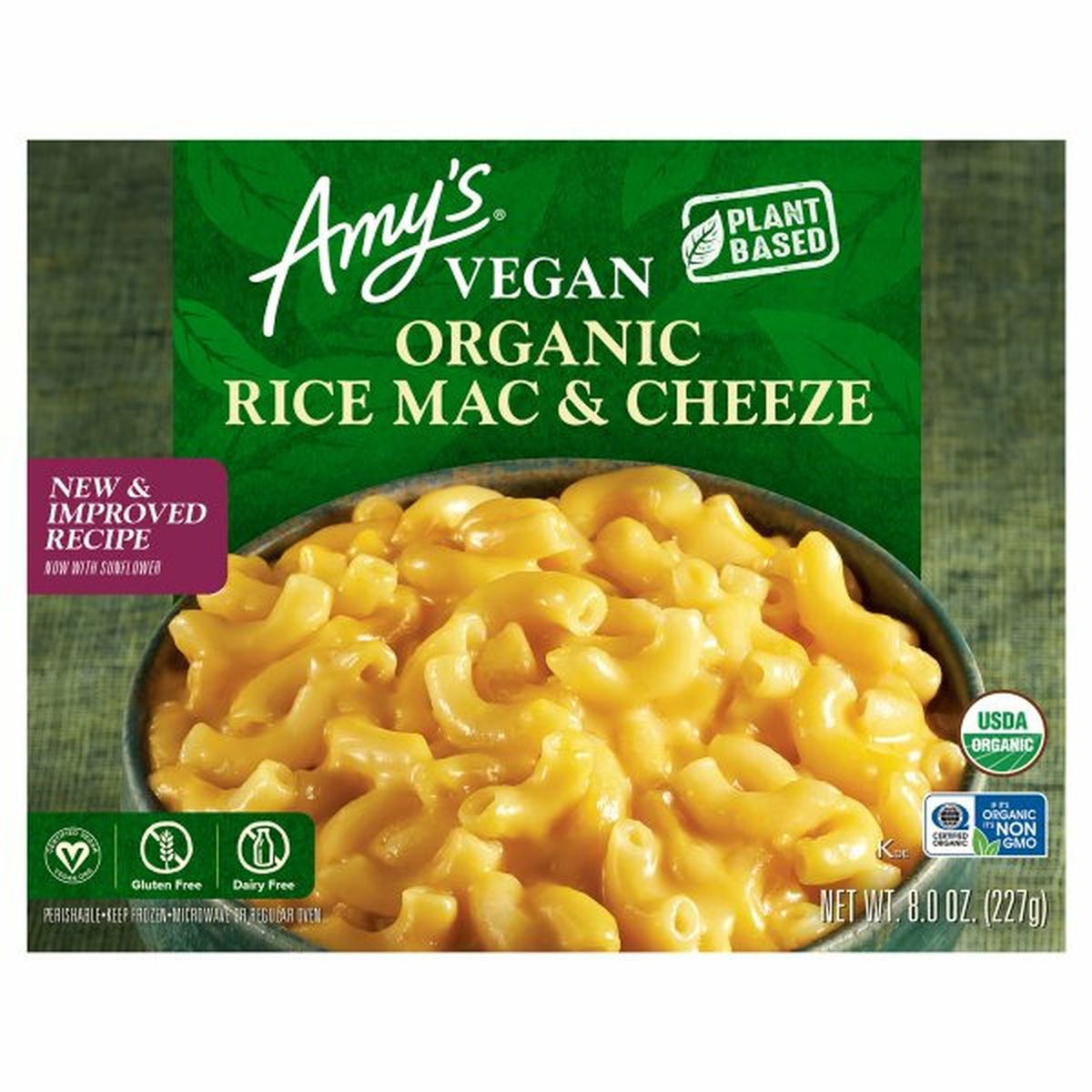 Calories in Amy's Kitchen Vegan Rice Mac & Cheeze, Organic