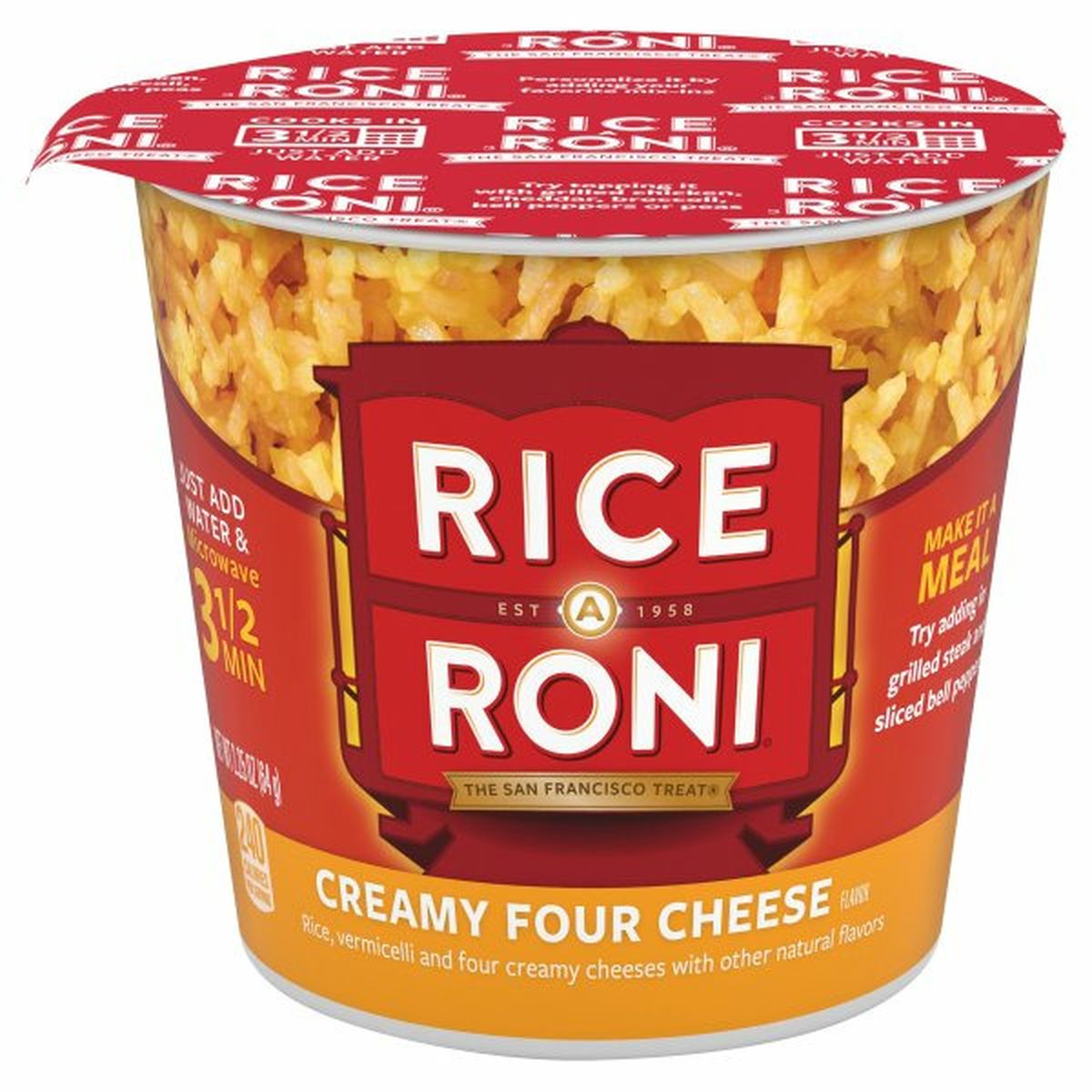 Calories in Rice-a-Roni Instant Cup Rice Mix, Four Cheese