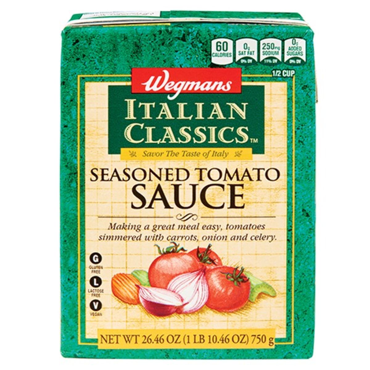 Calories in Wegmans Italian Classics Seasoned Tomato Sauce