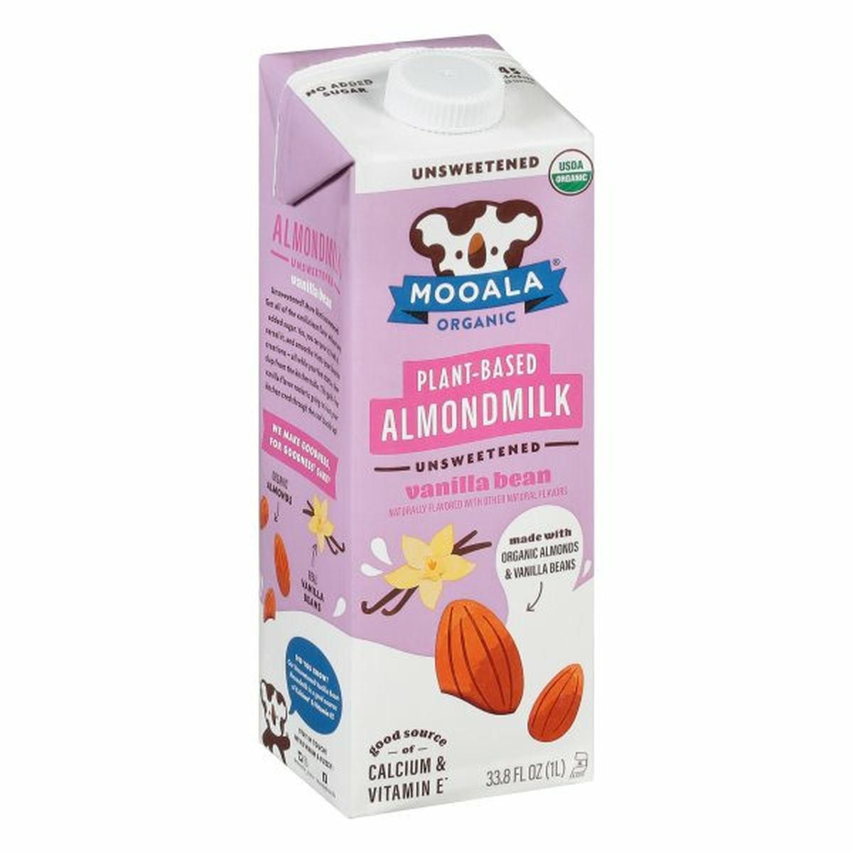 Calories in Mooala Organic Almondmilk, Vanilla Bean, Unsweetened